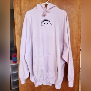 Cute Pink Hoodie with Taco Design